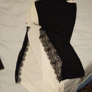 Black & tan shirt with black lace sides